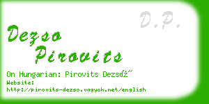 dezso pirovits business card